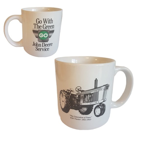 JOHN DEERE 4010 Tractor Mug Teacup John Deere Service Go with Green Farm Country - Picture 9 of 11